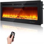 GARVEE Electric Fireplace 60 Inch, Wall Mounted Electric Fireplace, Remote Control with Timer, Touch Screen, Adjustable Flame Color and Speed, 750W/1500W