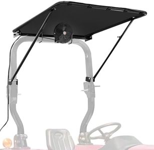 CarriTurf Universal Tractor Canopy with Electric Cooling Fan for ROPS – UV-Resistant Sunshade with Active Airflow for Compact Tractors, Riding & Zero Turn Mowers – Easy Bolt-On Installation