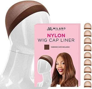 Milano Collection Wig Caps for Women | Premium Breathable, Stretchable, Nylon Bald Wig Cap Liner Stocking for Wigs and Lace Front Wigs, Hair Cap, Chocolate Brown, 1 Pack of 9 Caps, 9 Count