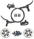 NYK Zoom 4 Piston Hydraulic Disc Brakes Mountain Bike Sets MTB Front & Rear Set with Floating Disc Rotor 160mm & Color Bolts (Black)