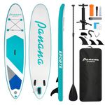 Panana Inflatable Stand Up Paddle Board 10’8’’x30”x6’’, Premium Surfing Board Kit for Youth & Adults, SUP with Adjustable Paddle Hand Pump Fin Leash Backpack