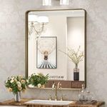 TokeShimi 24x32 Inch Bronze Bathroom Wall Mirror Farmhouse Mirror with Non-Rusting Aluminum Alloy Brushed Metal Frame for Modern Farmhouse Bedroom Living Room Decor (Horizontal/Vertical)