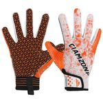 AIGEVTURE Youth Football Gloves Wide Receiver Gloves Best Gifts for Kids Flag Football Gloves Receiving Gloves for Boys Girls Orange White Large