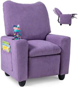 Costzon Kids Recliner Chair with Cup Holder, Toddler Adjustable Lounge Chair w/Footrest for Boys Girls Room, Ergonomic Baby Child Furniture Sofa for Age 3+ Gifts, Kids Mini Recliner up to 150 lbs