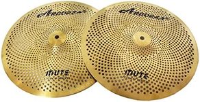 Arborea Low Volume 13”Hi-Hats Cymbal Golden Practice Mute Cymbal For Drum Set