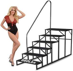 Aysiofdy Swimming Pool Ladder Above Ground Pools, Step Stool Ladder with Handrails, Heavy Duty Hot Tub Steps (6 Step)