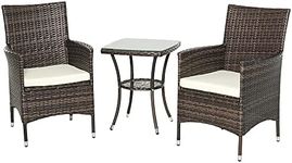 Outsunny 3 Pieces Rattan Bistro Set