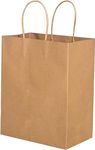 KisSealed Gift Bags, 100 Pcs 13x10x5 inches Kraft Paper Bags with Handles, Brown Paper Bags Bulk for Birthday Wedding Party Favor, Christmas Gift, Retail Shopping Bags