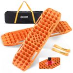 BUNKER INDUST Off-Road Traction Boards with Jack Base, 1 Pair Recovery Tracks Mat for 4X4 Jeep Truck Tire Traction-Sand,Mud, Snow Ladder Ramps (Orange)