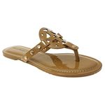 Pierre Dumas Women's Limit-20 Thong Flip Flop Sandal, Mocha, 9