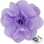 Vittorio Vico Men's Formal Solid Color Flower Lapel Pin - Brooch, Boutonniere for Men (Lavender)