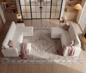 Tbfit Modular Sofa Bed Couch, Pull Out Couch with USB & Type-C Charging, Convertible Sofa Bed with Storage Chaise, Chenille Sleeper Sofa for Small Spaces, Living Room, Office, White