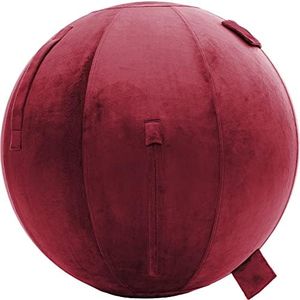 Husband Pillow Exercise Ball Case Cover Only - 85cm/40in, Maroon Mirco Plush Soft Cover for Yoga, Pilates, Fitness Balance Stability, Office Ball Chair Seat. Soft & Slip Resistant, Pro Guide