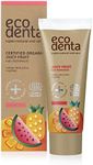 Ecodenta Kids Toothpaste Fluoride Free - Certified Organic Juicy Fruit Natural Childrens Tooth Paste Bubblegum Taste 75ml