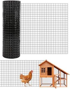 GarveeTech 1/2 inch 48 inch x 100 FT Hardware Cloth, 19GA Chicken Wire Fencing, Galvanized Welded Wire Mesh Roll for Poultry Netting Cage, Chicken Coop, Silver (48"x100ft Black)