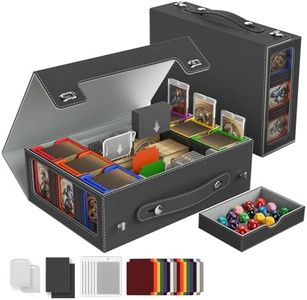 Cortile Commander Deck Box for MTG, Modular 9-in-1 Card Storage Box with 6-Deck Card Case,2-Row Deck Case and Dice Tray Fits 1400+ Double-sleeved Cards with Alloy Lock for TCG/EDH, Multicolour