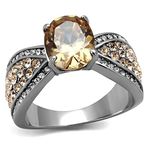 Marimor Jewelry Women's 3.3 Ct Oval Cut Champagne Cz Stainless Steel Engagement 6