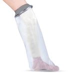 Waterproof Leg Cover for Shower & Bath - Adult - Reusable Waterproof Cast Protector Leg Sleeve Made With a Soft, Stretchy Neoprene Seal & High Grade PVC Body – Large-Extra Large, 84 cm x 44 cm, Grey