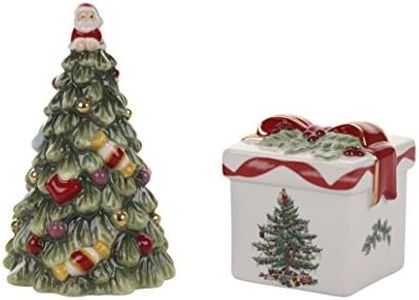 Spode Christmas Tree Tree and Gifta Salt and Pepper Shaker Set (2-Piece)- Holiday Kitchen & Table Décor - Festive Home Accent, Christmas Gift/Stocking Stuffer for Collectors & Holiday Enthusiasts