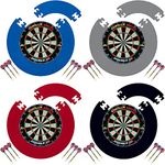 Gorilla Darts Double 20 Dartboard & EVA Puzzle Dartboard Surround Set Blue + Free Darts (BLACK)