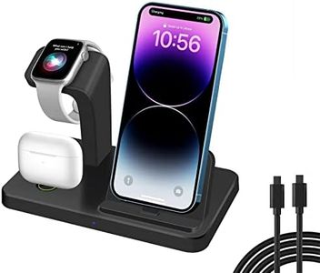 FDGAO Charging Station for Apple Devices, 3 in 1 Fast Charging Stand Dock for iPhone 14 13 12 11 Pro Max XS XR 8 7 6s & Airpods Pro/3/2/1, Wireless Charger for Apple Watch 8/7/6/5/4/3/2/Ultra/SE