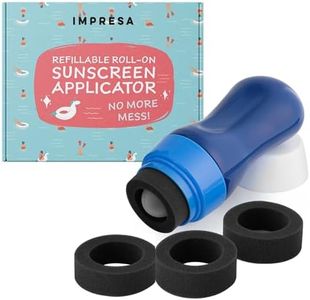 IMPRESA XL Refillable Roll On Sunscreen Applicator for Kids & Adults - Roll On Sponge Applicator Sunscreen Dispenser - Kids Sunscreen Applicator Roller - Sunscreen Roller Applicator with Lotion Sponge