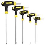 KEWAYO 5 PCS Bike Hex Key Allen Wrenches - T Handle Allen Wrench Set, Long Handle Allen Hex Key Standard, with Ball End Screwdriver Hand Tool Kits 2.5/3/4/5/6mmCycling Maintain Accessory…