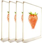 Ashoaza A4 Clear Acrylic Sign Holder, 4Pcs Flyer Document Brochure Paper Display Holder with Vertical Slant Back for Ad Stand, Menu Stands and Photo Frame 8.5 x 11