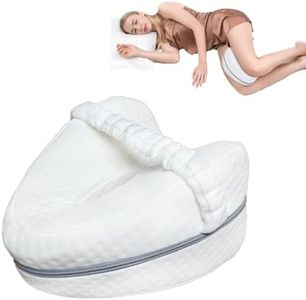 KIENG Knee Pillow for Sleeping On Side,Leg Pillow,Memory Foam Wedge Pillows Support Cushion with Removable,Pain Relief for Lower Back Sciatica Hip Joints(White)