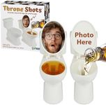 Throne Shots: Hilarious Toilet-Shaped Shot Glasses with Flip Lid for Custom Photo Gags, Ideal White Elephant Gift for Shot Fun, Parties, Funny Gifts for Adults, 1 oz, Set of 2