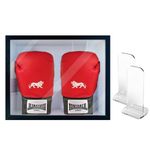 Boxing Glove Display Case for 2 Gloves with Acrylic Holder Stand Boxing Glove Storage Holder for Boxing Glove Clear Box for Signed Boxing Glove Protection