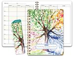 Elan Publishing Company HARDCOVER Combination Plan and Record Book - 8 Period Teacher Lesson Planner (Tree Seasons)