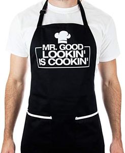 Funny Apron for Men - Mr. Good Looking is Cooking - BBQ Grill Apron for a Husband, Dad, Boyfriend or Any Friend That Cooks Like a Master Chef by Aller Home and Kitchen