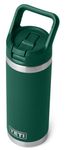 YETI Rambler C Straw Bottle, Stainless Steel Vacuum Insulated Bottle with Leakproof Straw Cap, Black Forest Green, 18 oz (532 ml)