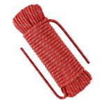 NorthPada 10 mm 30 Meters Rope Climbing Rope Marine Rope Anchor Rope Boat Rope Rappelling Rope Float Rope Tree Swing Rope Sail Rope Static Rope Red