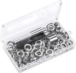 Shusmda 120 Sets Grommet Eyelets Kit, Grommet Kit 1/2 Inch Eyelets with Tools and Storage Box Silver