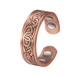 EnerMagiX Magnetic Copper Rings for Women & Men Ultra Strength Magnets 99.99% Solid Pure Copper Adjustable (R0915)