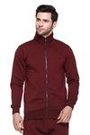 GODFREY Jacket Zipper Collar Full Men Cotton Fleece Jacket Size - Large (L / 40) Maroon