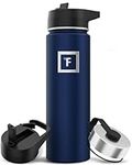 IRON °FLASK Sports Water Bottle - 22 Oz 3 Lids (Straw Lid), Leak Proof - Stainless Steel Gym & Sport Bottles for Men, Women & Kids - Double Walled, Insulated Thermos, Metal Canteen