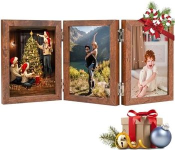Czemo Cadre Photo Pliable 3-6 Photos, Cadre Photo 10x15cm Trois Cadre Photo Collage Multiple Photos Cadeau Famille Décoration Maison Noël Cadres photos de mariage