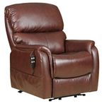 The Montreal - Dual Motor Riser Recliner Electric Mobility Lifting Chair in Chestnut Leather