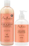 Shea Moisture Coconut and Hibiscus Curl and Shine Combination Set - Includes 470ml Shampoo & 470ml Conditioner