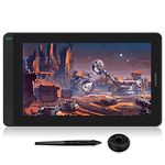 HUION Kamvas 13 Graphics Drawing Monitor 2-in-1 Pen Display & Drawing Tablet Screen Full-Laminated Tilt Function 8192 Battery-Free Stylus and 8 Shortcut Keys, Included Glove & 20 Pen Nibs-Black