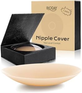 Seamless Invisible Nipple Covers for Women, 2 Pairs Reusable Ultra-thin Sticky Silicone Pasties, Washable Adhesive Breast Petals with Travel Case for Daily Wedding Swimwear Strapless Outfits