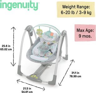 Ingenuity 5-Speed Baby Swing – Adjustable Infant Soothing Seat