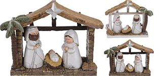 Carousel Home and Gifts Mini Christmas Nativity Scene | Christmas Crib Decorations | Resin Nativity Set Figures - Design Varies One Supplied