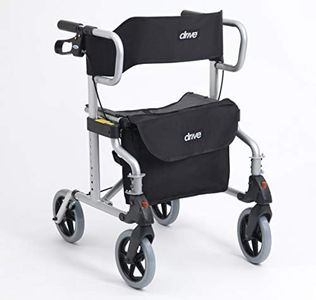 Drive DeVilbiss Diamond Deluxe Déambulateur avec assise et dossier 4 roues Cadre en aluminium Argenté