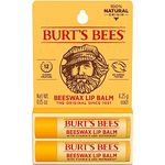 Burt's Bees 100% Natural Moisturizing Lip Balm, Beeswax, 2 Tubes in Blister Box