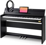 AODSK 88 Key Weighted Action Digital Piano,Grade Hammer Action Keyboard with Furniture Stand and Triple Pedals for Beginner Kids/Adults Classic Household Digital Piano Black(UPB-85)