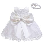 LZH Baby Dress Girls Formal Bowknot Birthday Party Tutu Flower Dress with Headwear